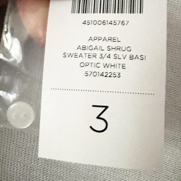 Chico's Size 3 Abigail Lightweight White Shrug Sweater‎ Women's Size XL NEW - Picture 4 of 8